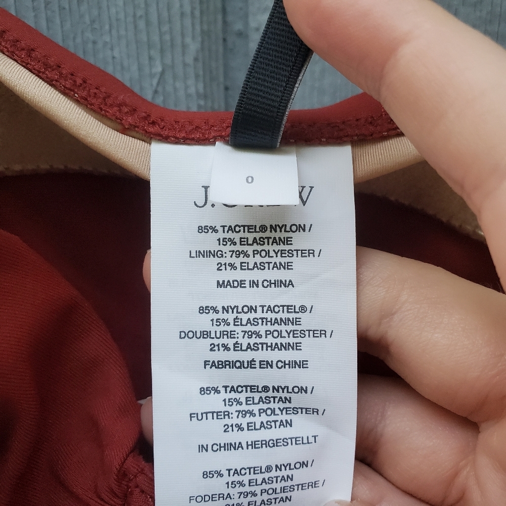 HP🎉 J. Crew Underwire Tankini Swim Top Rust Sz 0 - Picture 7 of 12